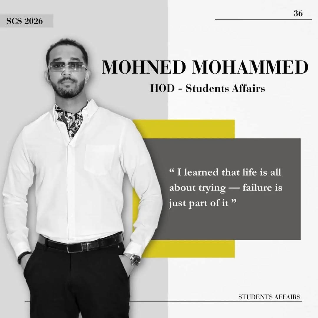 Head of Students Affairs Mohned Mohammed