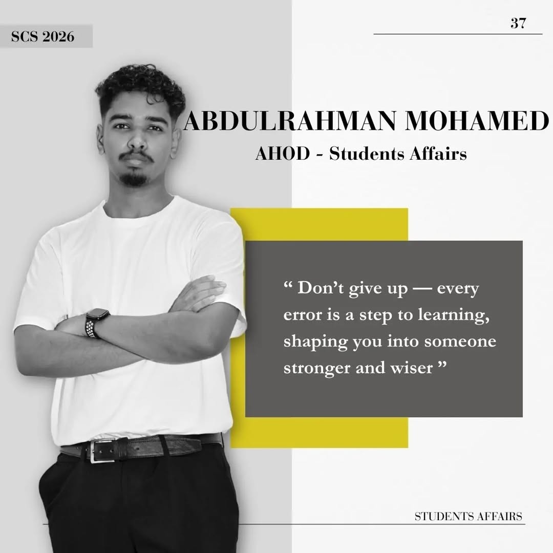 Asst. Head of Students Affairs Abdulrahman Mohamed